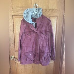 Tinsel red barn / chore patch pocket jacket